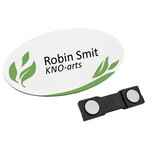 Kunststof naambadge 85x45mm met jouw tekst - per 1 stuk