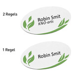 Kunststof naambadge 85x45mm met jouw tekst - per 1 stuk