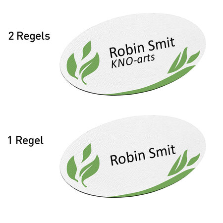 Kunststof naambadge 85x45mm met jouw tekst - per 1 stuk