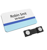 Kunststof naambadge 75x40mm met jouw tekst - per 1 stuk