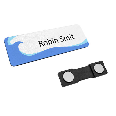 Kunststof naambadge 75x25mm met jouw tekst - per 1 stuk