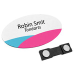 Kunststof naambadge 85x45mm met eigen tekst - per 1 stuk