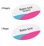 Kunststof naambadge 85x45mm met eigen tekst - per 1 stuk