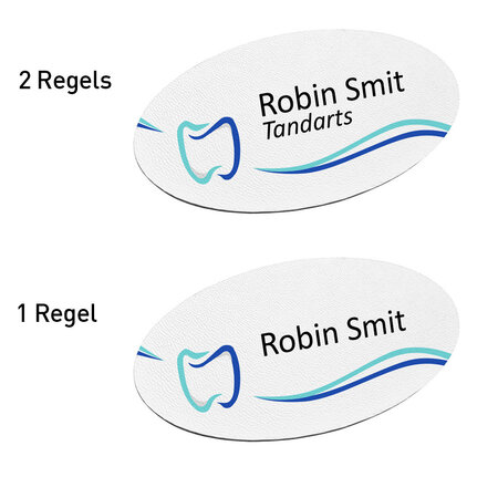 Kunststof naambadge Tandarts 85x45mm met eigen tekst - per stuk