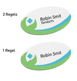 Kunststof naambadge zorg 85x45mm met jouw tekst - per 1 stuk