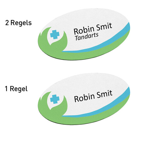 Kunststof naambadge zorg 85x45mm met jouw tekst - per 1 stuk