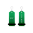 Midi Bumerang aluminium hotel sleutelhanger in groen met zilveren gravering 30x75 mm