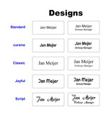 Bamboe naambadge met tekst 72x30mmm met magneet - per 1 stuk