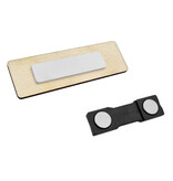 Houten naambadge met jouw tekst 70x20mm rechthoek - per 1 stuk