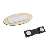 CombiCraft Houten naambadge met tekst gravering 65x25mm ovaal  - per 1 stuk