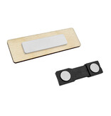 Blanco naambadge hout 70x20mm rechthoek - per 1 stuk