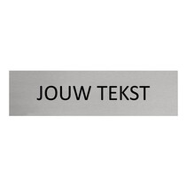 Zilver aluminium deurbordje met eigen tekst
