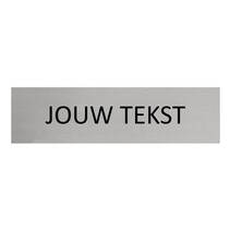 Zilver aluminium deurbordje met eigen tekst