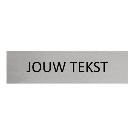 Aluminium deurbordje Eigen tekst 165 x 45 mm - per 1 stuk