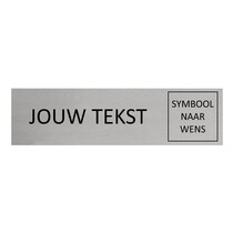 Zilver aluminium deurbordje eigen tekst en symbool