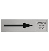 CombiCraft Aluminium deurbordje Pijl rechts en symbool 165 x 45 mm - per 1 stuk