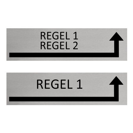 CombiCraft Aluminium deurbordje Eigen tekst om de hoek rechts 165 x 45 mm - per 1 stuk
