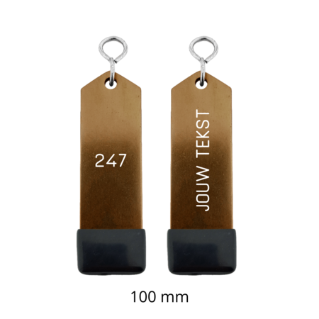Amérique aluminium hotel sleutelhanger brons met witte gravering