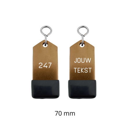 Amérique aluminium hotel sleutelhanger brons met witte gravering