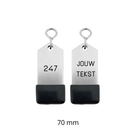 Amérique aluminium hotel sleutelhanger zilver met zwarte gravering