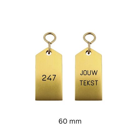 CombiCraft Bercy aluminium hotel sleutelhanger in goud met zwarte gravering