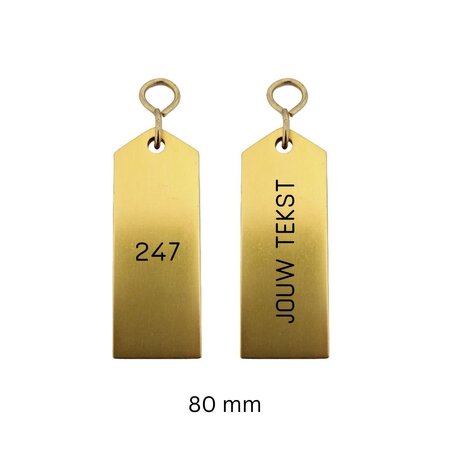 CombiCraft Bercy aluminium hotel sleutelhanger in goud met zwarte gravering