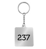 CombiCraft RVS sleutelhanger vierkant met nummer - per 1 stuk