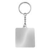 Blanco RVS sleutelhanger vierkant - per 1 stuk