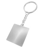 Blanco RVS sleutelhanger vierkant - per 1 stuk