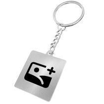 RVS sleutelhanger vierkant met logo