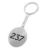 RVS sleutelhanger met nummer - per 1 stuk