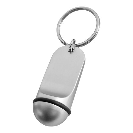 Blanco metalen hotel sleutelhanger Petito 21x48mm - per stuk