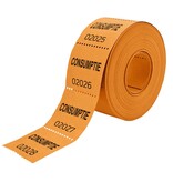 CombiCraft Consumptiebonnen op rol klein 30x30mm met tekst consumptie - per 500 bonnen