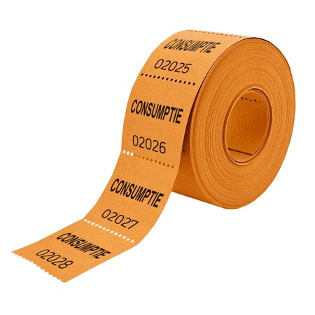 CombiCraft Consumptiebonnen op rol klein 30x30mm met tekst consumptie - per 500 bonnen