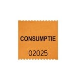 CombiCraft Consumptiebonnen op rol klein 30x30mm met tekst consumptie - per 500 bonnen
