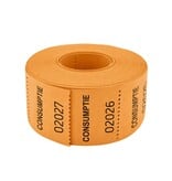 CombiCraft Consumptiebonnen op rol klein 30x30mm met tekst consumptie - per 500 bonnen