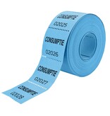Consumptiebonnen op rol klein 30x30mm met tekst consumptie - per 500 bonnen