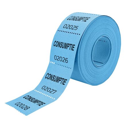 Consumptiebonnen op rol klein 30x30mm met tekst consumptie - per 500 bonnen