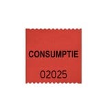 CombiCraft Consumptiebonnen op rol klein 30x30mm met tekst consumptie - per 500 bonnen