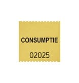 CombiCraft Consumptiebonnen op rol klein 30x30mm met tekst consumptie - per 500 bonnen