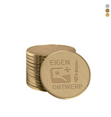Gegoten winkelwagenmunt € 1 met eigen ontwerp - per 100 stuks