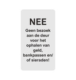 Kunststof waarschuwingsbordje oplichting aan de deur - per stuk