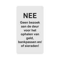 Waarschuwingsbordje oplichting aan de deur - per stuk