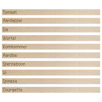 Houten steeketiketten groente- en fruitset – per set