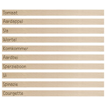 Houten steeketiketten groente- en fruitset – per set