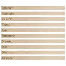 Houten steeketiketten kruidenset - per set