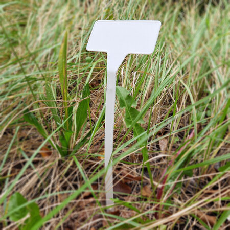 Kunststof plaatetiketten 300x90mm recht met knik wit - per 10 stuks