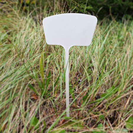 Kunststof plaatetiketten 450x190mm afgeronde hoeken wit - per 10 stuks