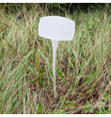 Kunststof plaatetiketten 500x150mm rond met knik wit - per 10 stuks