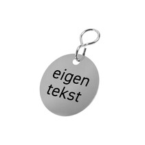 RVS sleutellabel Ø30mm actiemodel met tekst